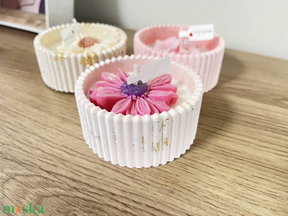 Virágos szójaviasz gyertya  - otthon & életmód - gyertya, illat, aroma - gyertya - Meska.hu