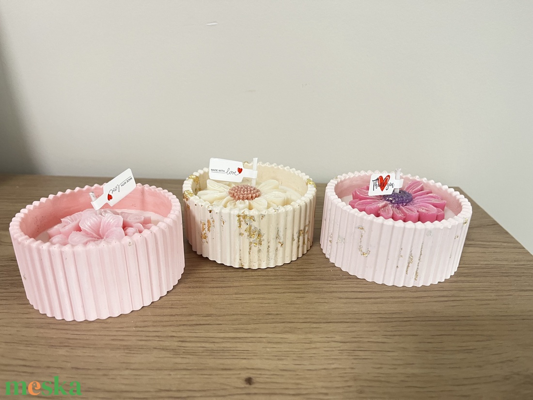 Virágos szójaviasz gyertya  - otthon & életmód - gyertya, illat, aroma - gyertya - Meska.hu