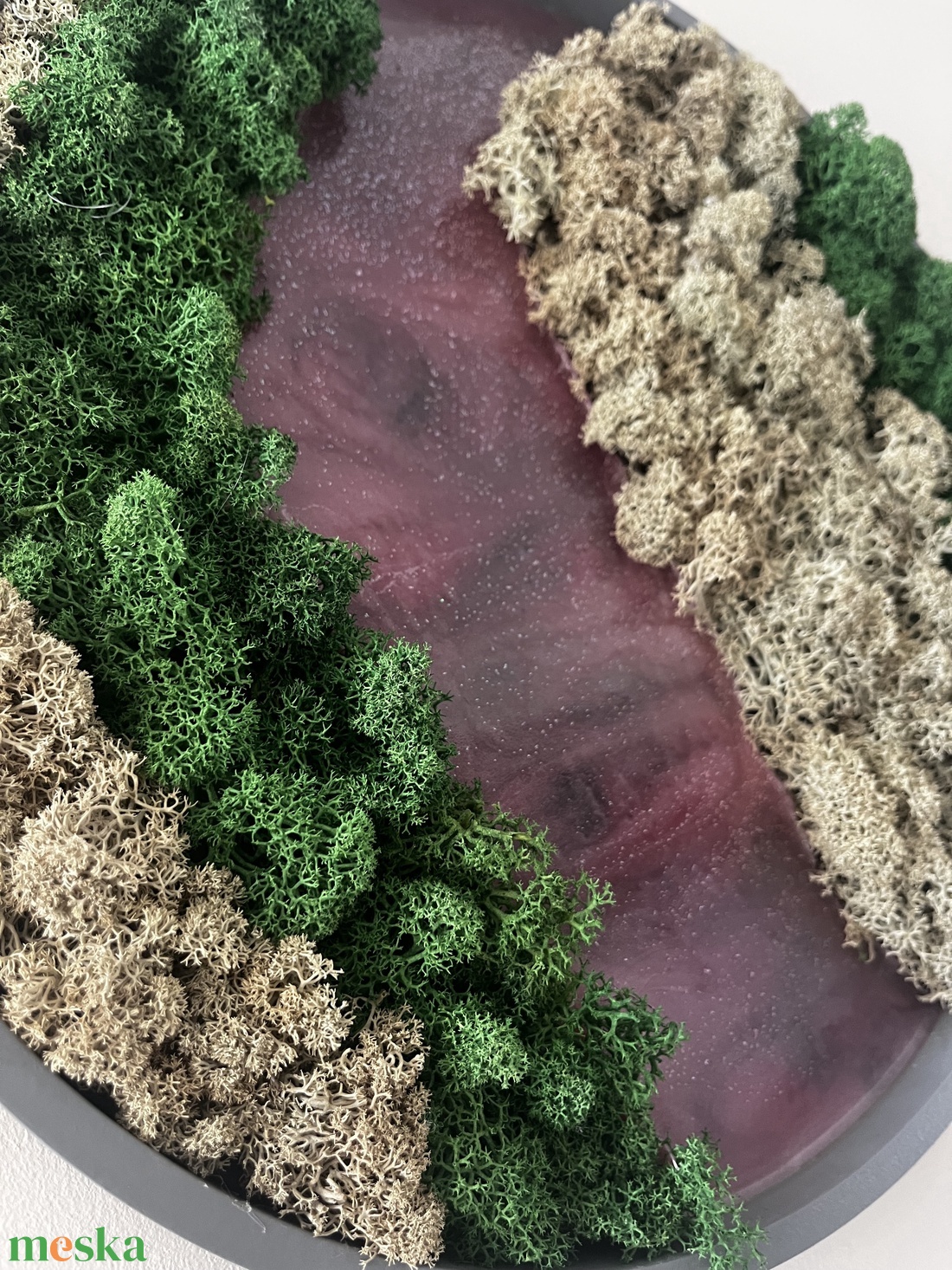 Egyedi zúzmó és epoxy gyanta fali dekor - otthon & életmód - dekoráció - fali és függő dekoráció - zuzmókép, mohakép - Meska.hu