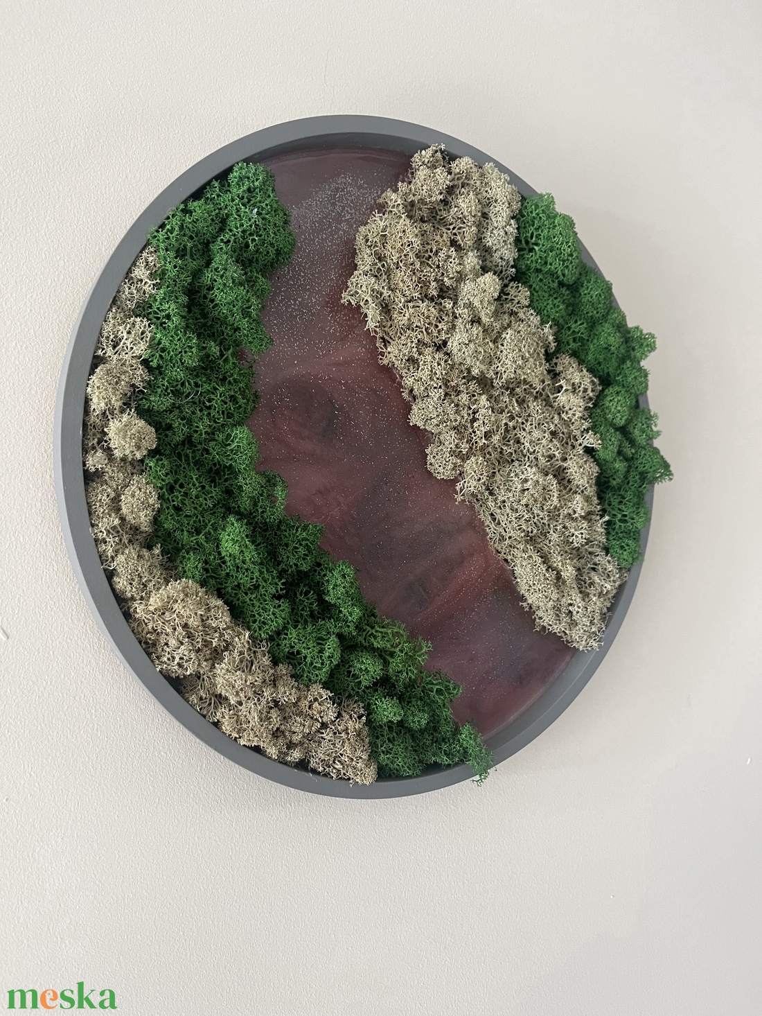 Egyedi zúzmó és epoxy gyanta fali dekor - otthon & életmód - dekoráció - fali és függő dekoráció - zuzmókép, mohakép - Meska.hu