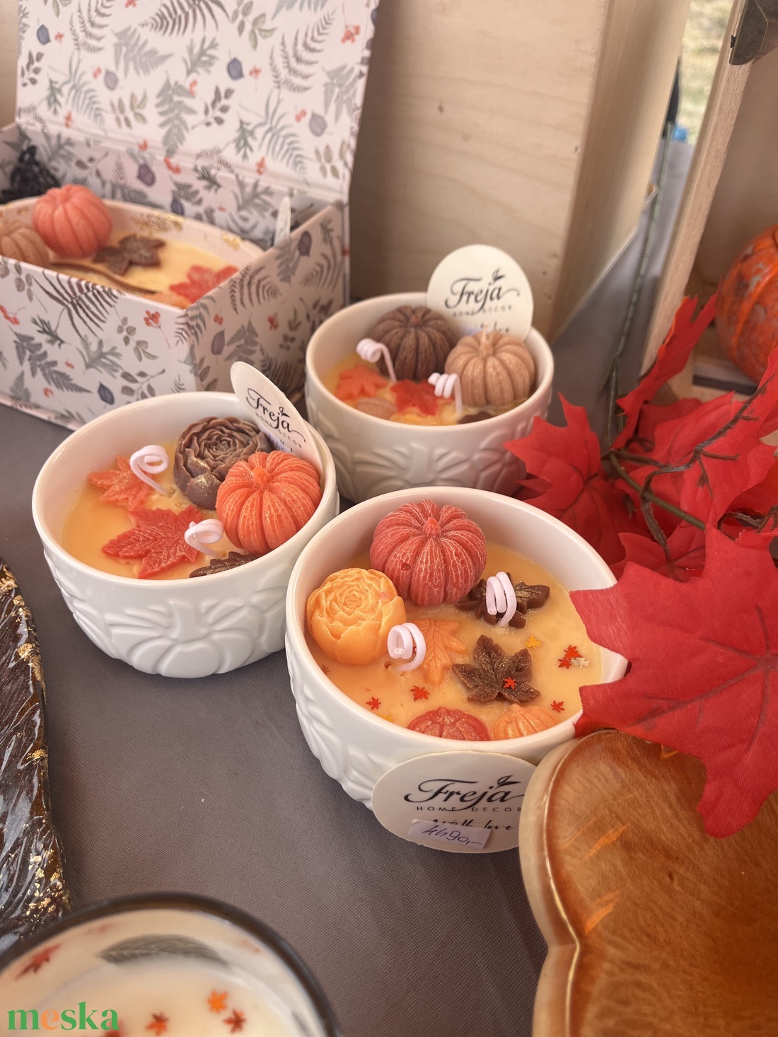 Pumpkin Spice szójaviasz gyertya tökös kerámia tálban - otthon & életmód - gyertya, illat, aroma - gyertya - Meska.hu