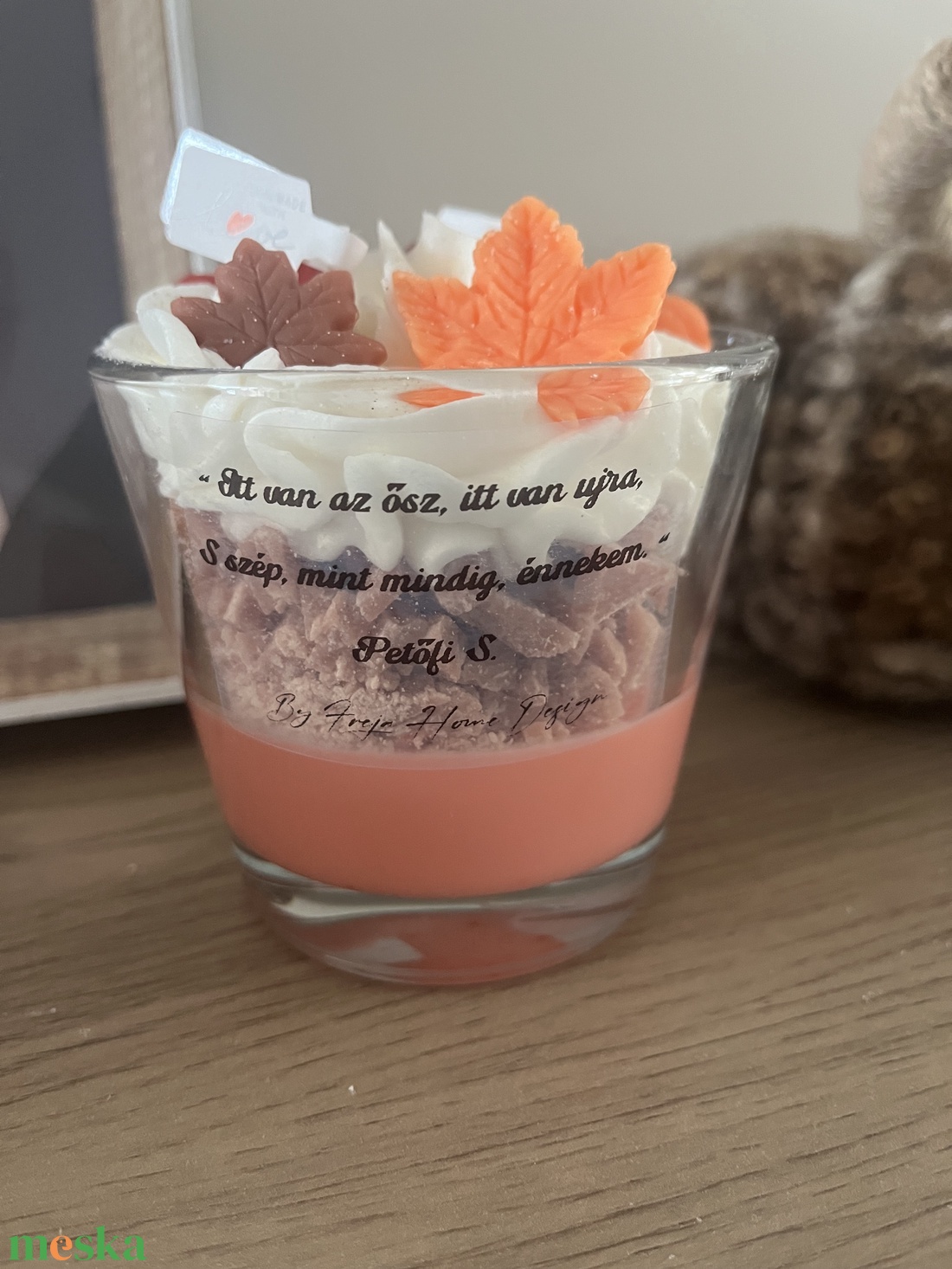 Őszi desszertgyertya vers idézettel - otthon & életmód - gyertya, illat, aroma - gyertya - Meska.hu