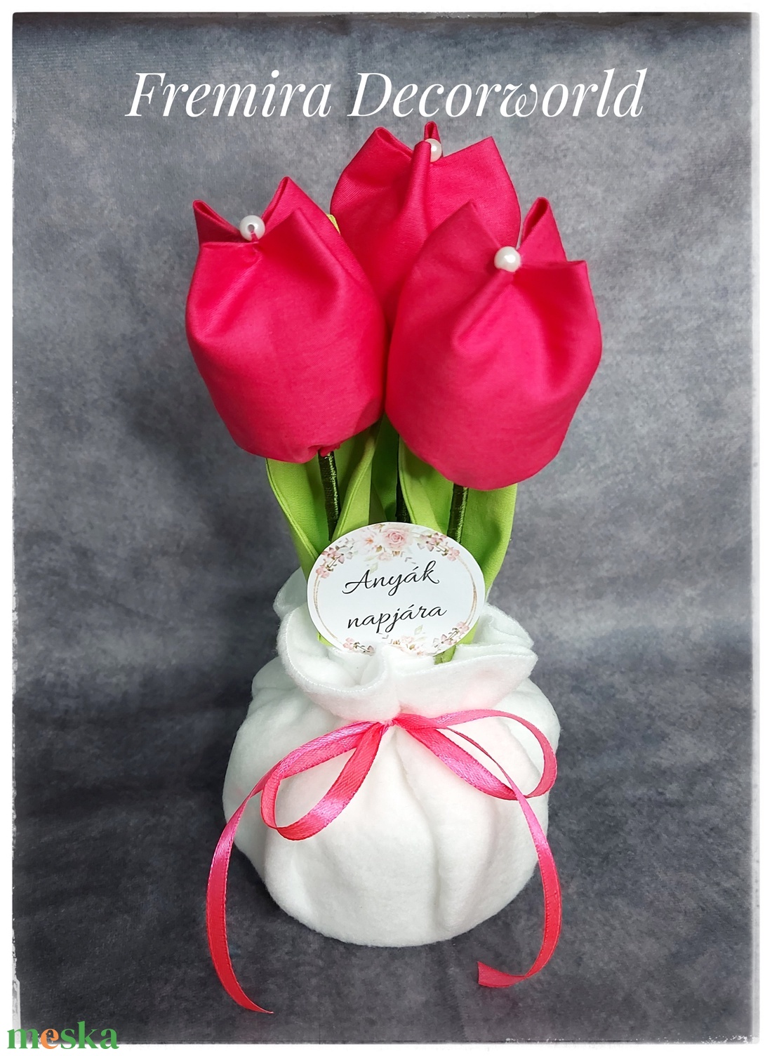 Textil tulipán anyáknapjára - otthon & életmód - dekoráció - asztal és polc dekoráció - asztaldísz - Meska.hu Textil tulipán anyáknapjára - otthon & életmód - dekoráció - asztal és polc dekoráció - asztaldísz - Meska.hu