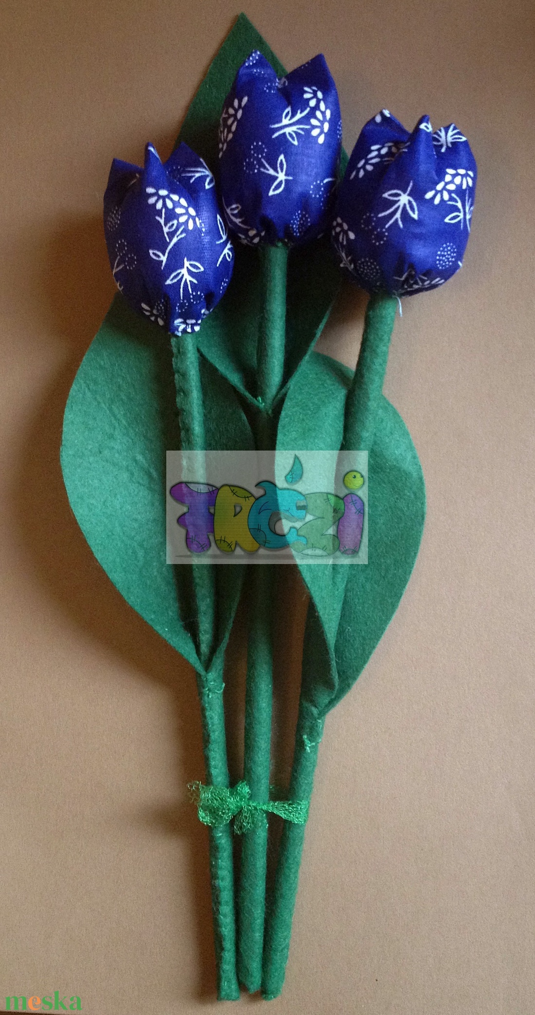 textil tulipán dekoráció - otthon & lakás - dekoráció - virágdísz és tartó - csokor & virágdísz - Meska.hu