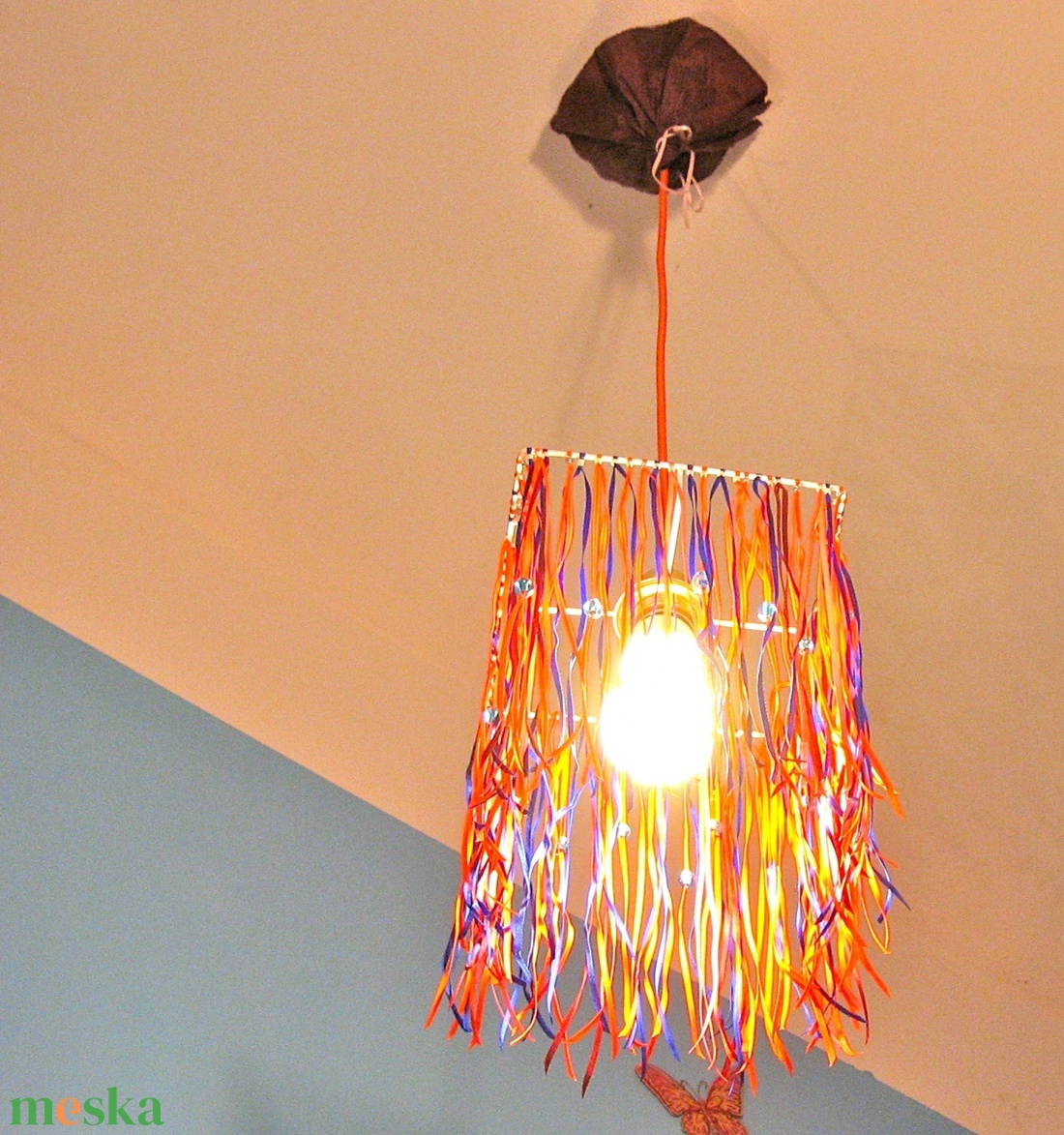 Szatén mennyezeti lámpa - otthon & életmód - lámpa - fali & mennyezeti lámpa - Meska.hu