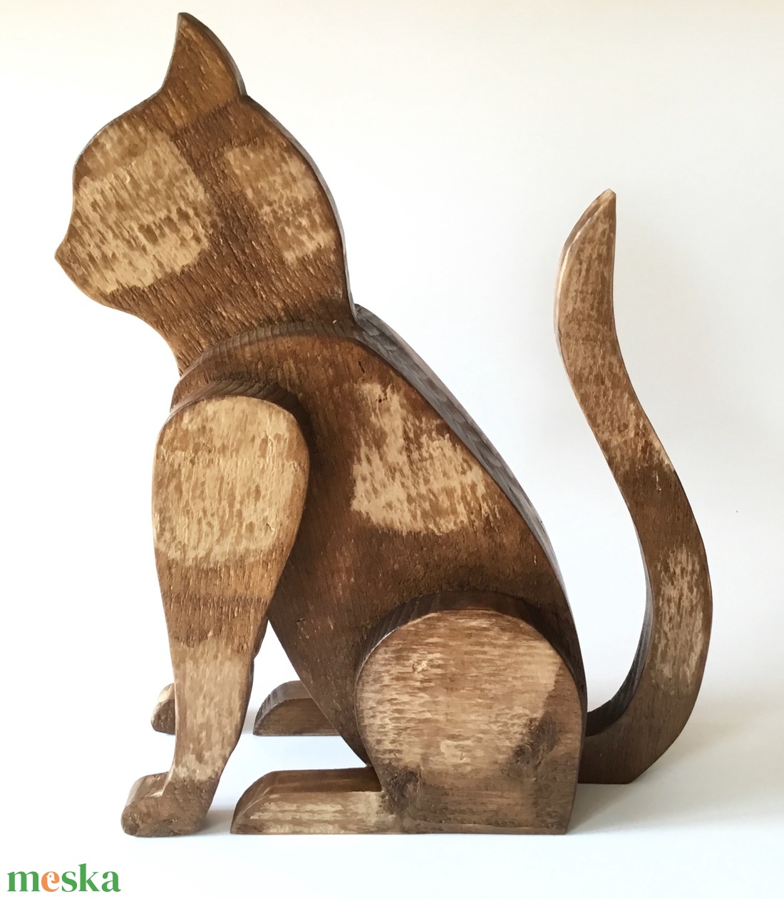 Deszkából készült macska szobor - otthon & lakás - dekoráció - dísztárgy - Meska.hu