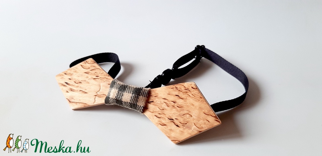 Fa csokornyakkendő (gyökér furnérral) - esküvő - kiegészítők - nyakkendő - Meska.hu