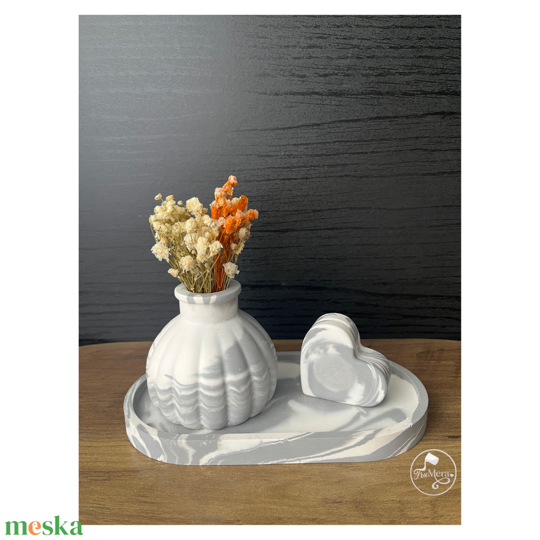 FruMera szürke köd akrilgyanta váza szett -  - Meska.hu