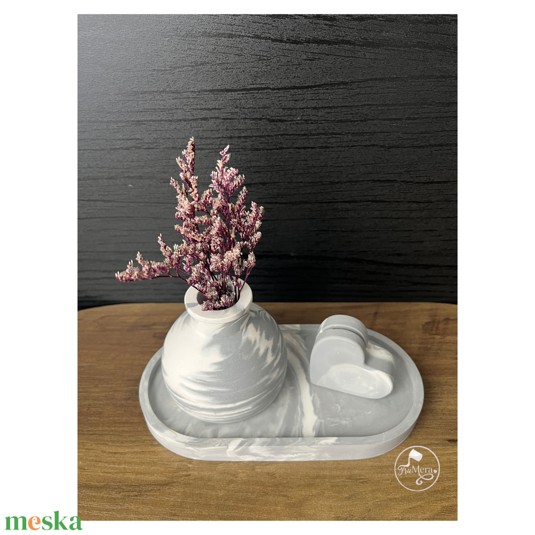 FruMera szürke égbolt akrilgyanta váza szett -  - Meska.hu