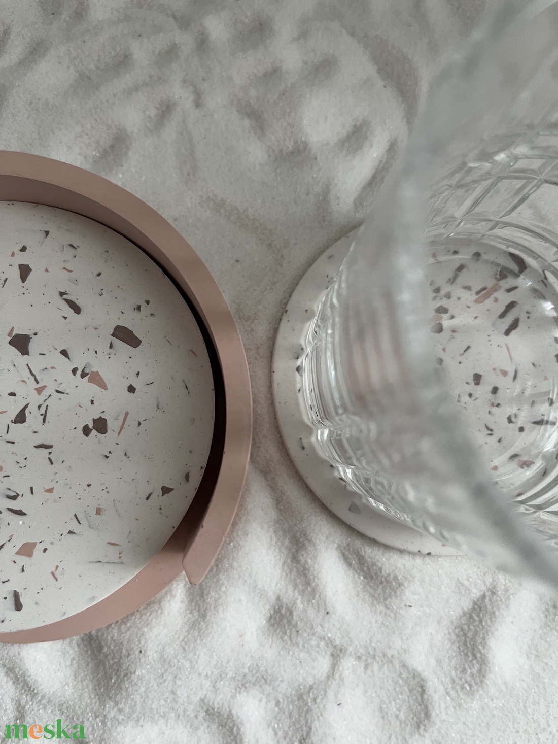 FruMera lazac terrazzo poháralátét és tartó - otthon & életmód - konyhafelszerelés, tálalás - tálalás - tányér- és poháralátét - Meska.hu