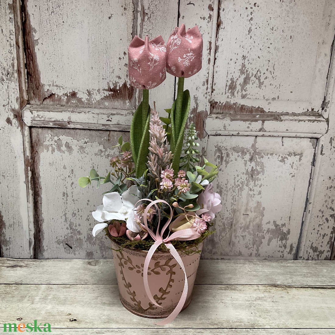 Tavaszi dekoráció textil tulipánokkal -  - Meska.hu