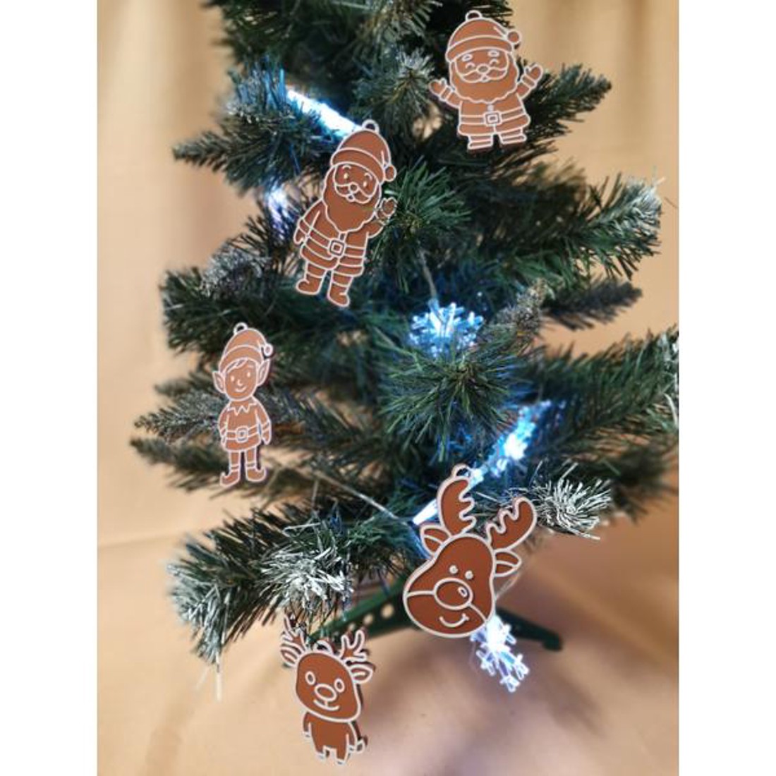 3D Nyomtatott Mézeskalács Karácsonyfadísz - Figura Szett (5db) - karácsony - karácsonyi lakásdekoráció - karácsonyfadíszek - Meska.hu