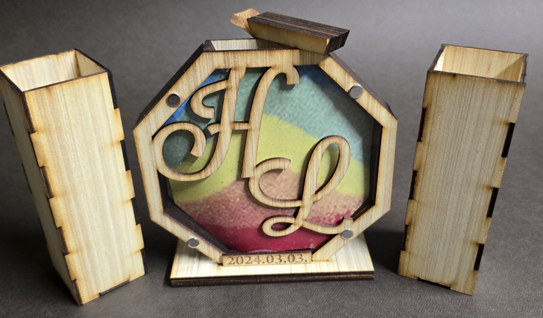 Esküvői ceremónia , homokceremónia monogramos oktagon - esküvő - emlék & ajándék - nászajándék - ceremónia szett - Meska.hu