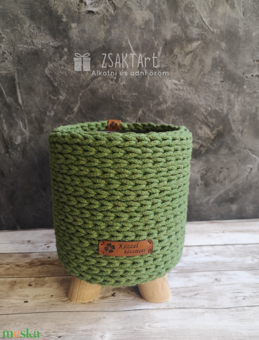 Puff horgolt kaspó - otthon & életmód - dekoráció - Meska.hu