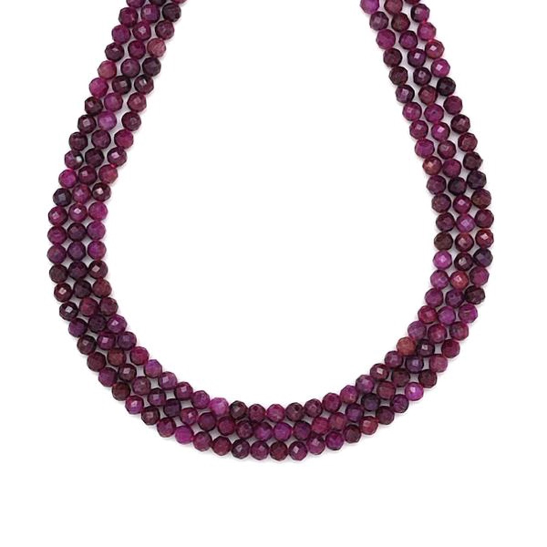 Rubin fazettált golyó 3-3,5mm ékszerkészítő alapanyag (füzér) - kellékek & szerszámok - ásvány alapanyag - ásványfüzér - Meska.hu