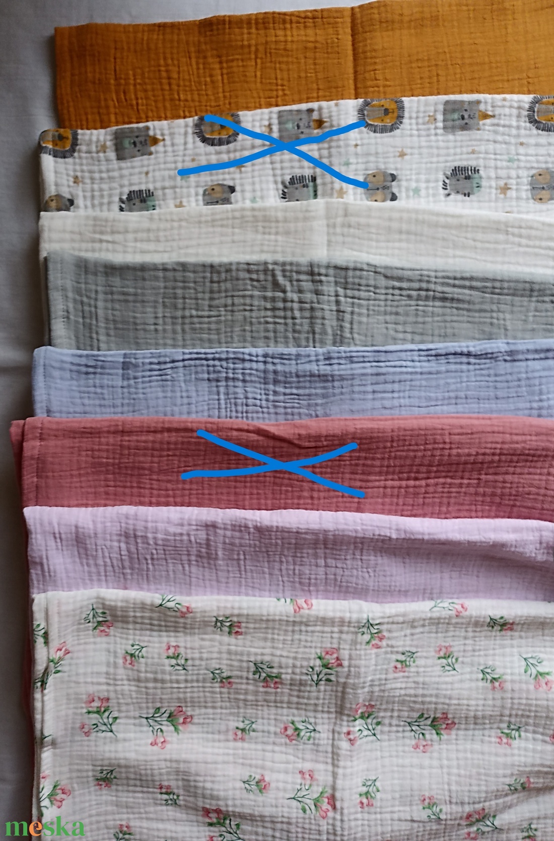 Felnőtt nyári kétrétegű géztakaró 140x200 cm duplagéz égkék - otthon & életmód - lakástextil - felnőtt takaró, pléd - Meska.hu