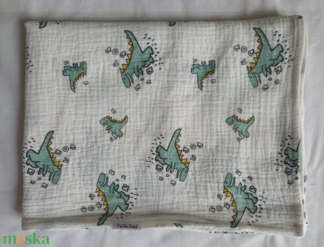 Nyári muszlin kánikula ovistakaró duplagéz gyerektakaró 100x130 cm zöld dínós - otthon & életmód - babaszoba, gyerekszoba - babatakaró, gyerek pléd - Meska.hu Nyári muszlin kánikula ovistakaró duplagéz gyerektakaró 100x130 cm zöld dínós - otthon & életmód - babaszoba, gyerekszoba - babatakaró, gyerek pléd - Meska.hu