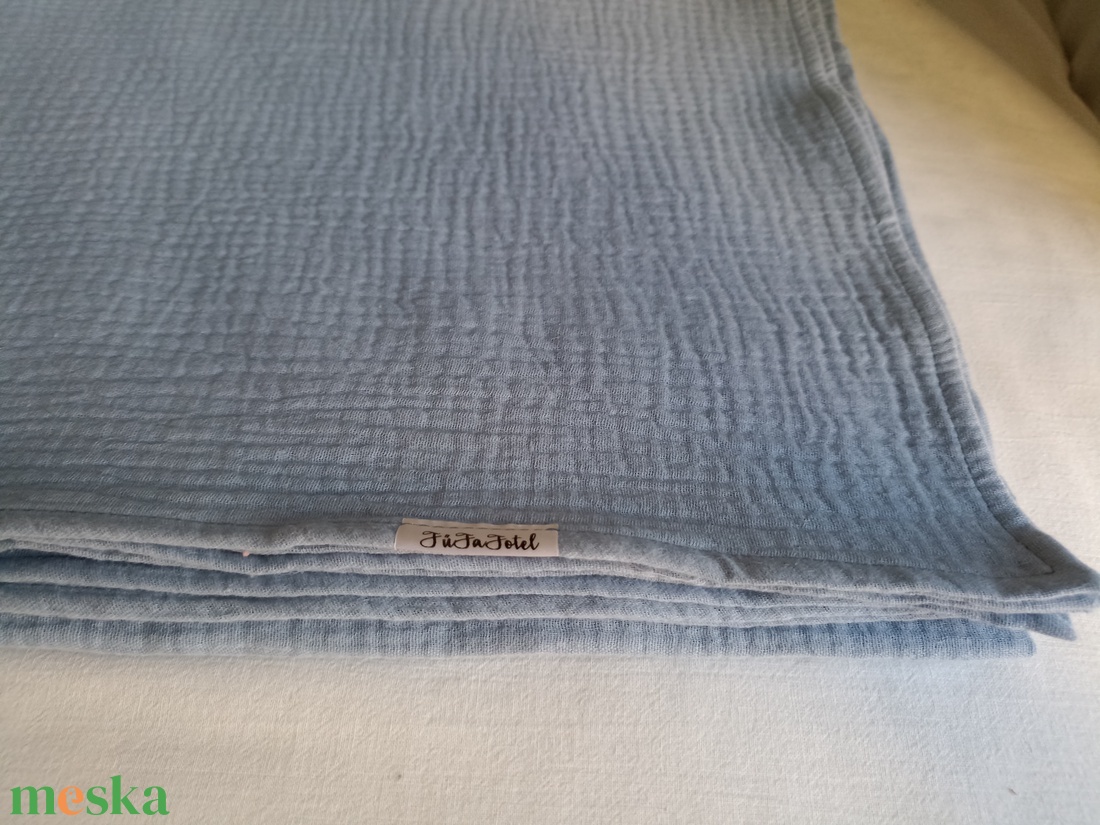 Nyári kánikula duplagéz felnőtt takaró muszlin 140x190 cm fakó farmerkék - otthon & életmód - lakástextil - felnőtt takaró, pléd - Meska.hu Nyári kánikula duplagéz felnőtt takaró muszlin 140x190 cm fakó farmerkék - otthon & életmód - lakástextil - felnőtt takaró, pléd - Meska.hu