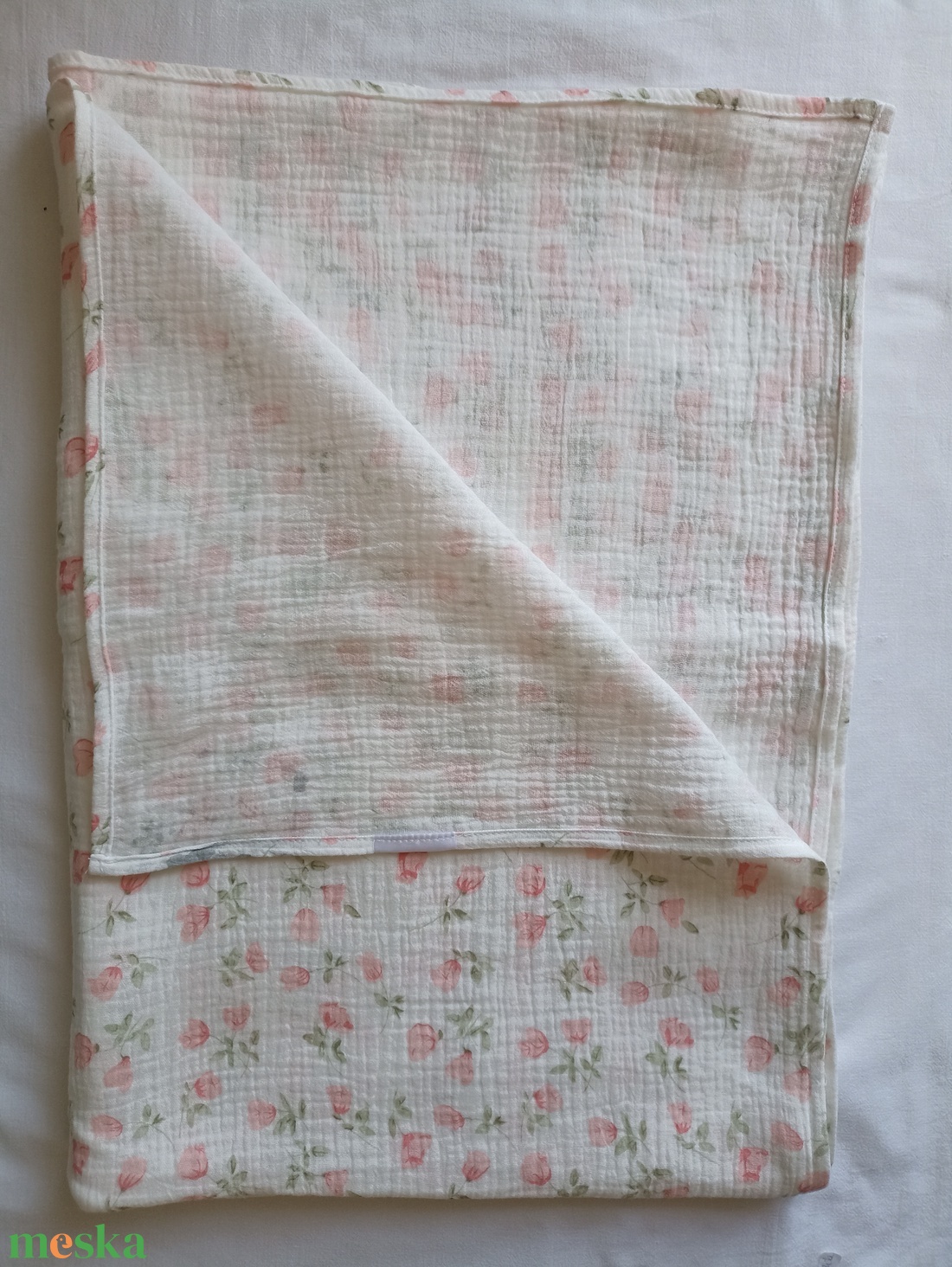 Nyári kánikula duplagéz felnőtt takaró muszlin 140x190 cm rózsa virág - otthon & életmód - lakástextil - felnőtt takaró, pléd - Meska.hu Nyári kánikula duplagéz felnőtt takaró muszlin 140x190 cm rózsa virág - otthon & életmód - lakástextil - felnőtt takaró, pléd - Meska.hu