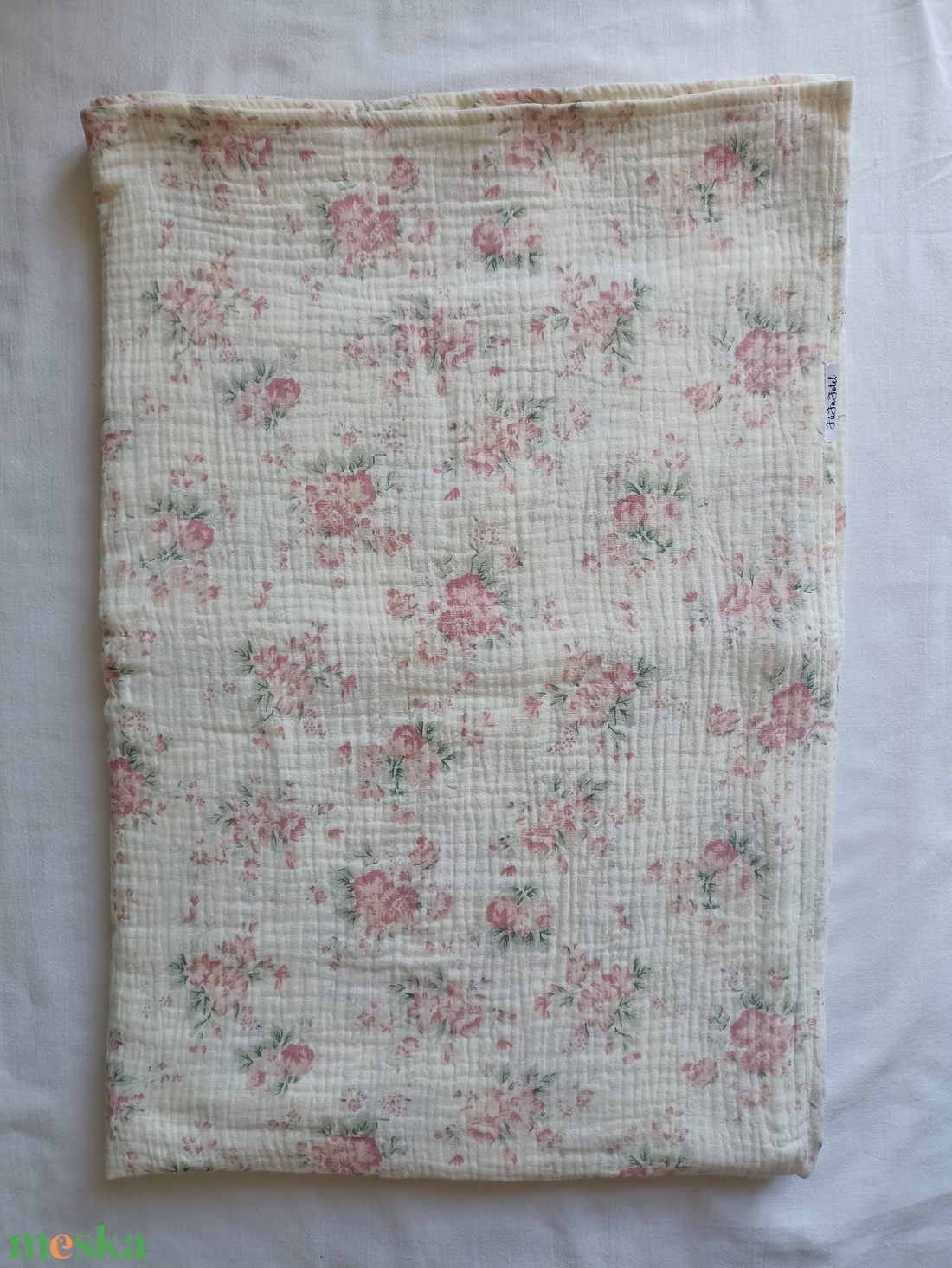 Nyári kánikula duplagéz felnőtt takaró muszlin 140x00 cm romantikus virágok - otthon & életmód - lakástextil - felnőtt takaró, pléd - Meska.hu