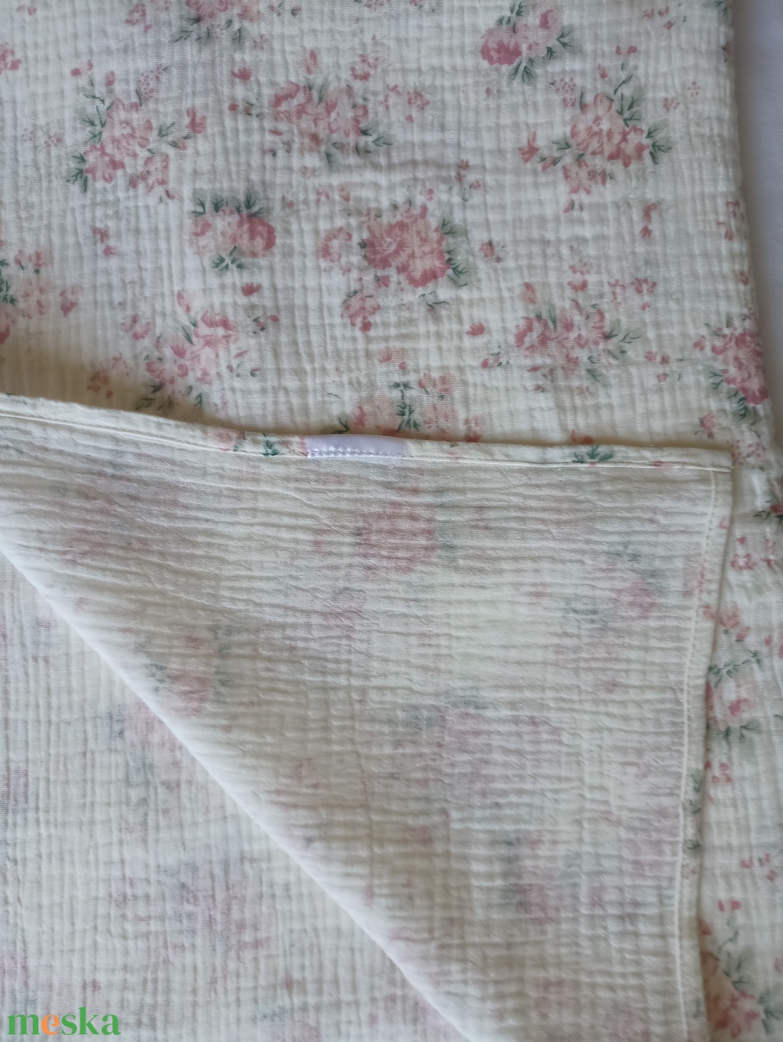 Nyári kánikula duplagéz felnőtt takaró muszlin 140x00 cm romantikus virágok - otthon & életmód - lakástextil - felnőtt takaró, pléd - Meska.hu