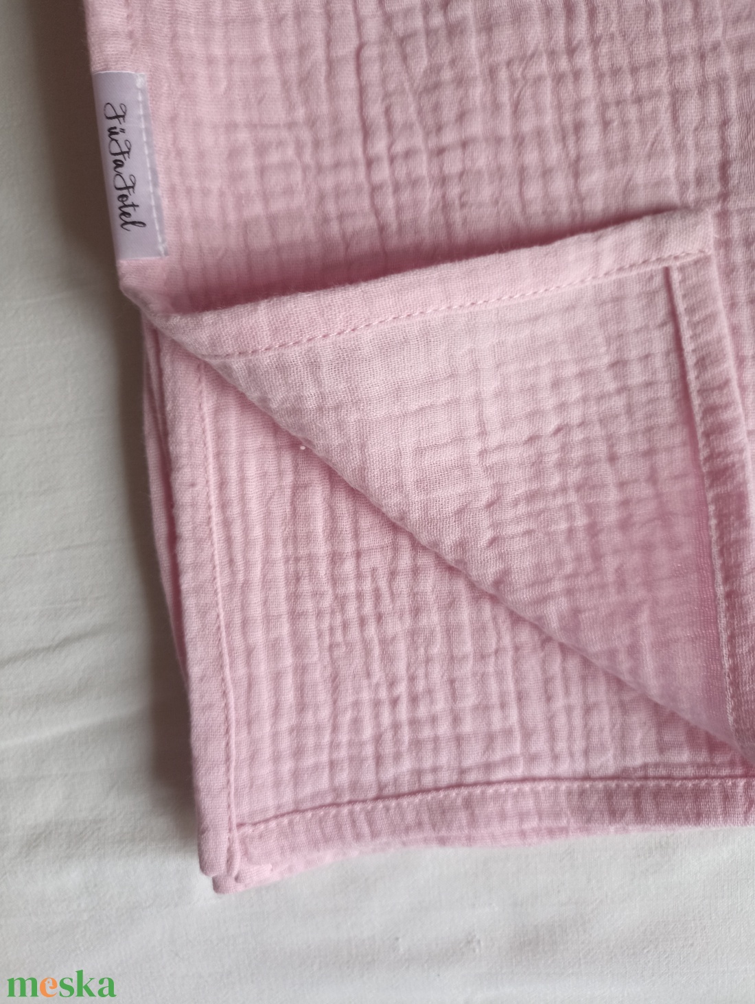 Nyári muszlin babatakaró kánikula duplagéz gyerektakaró 70x90 cm halvány lilásrózsa - otthon & életmód - babaszoba, gyerekszoba - babatakaró, gyerek pléd - Meska.hu