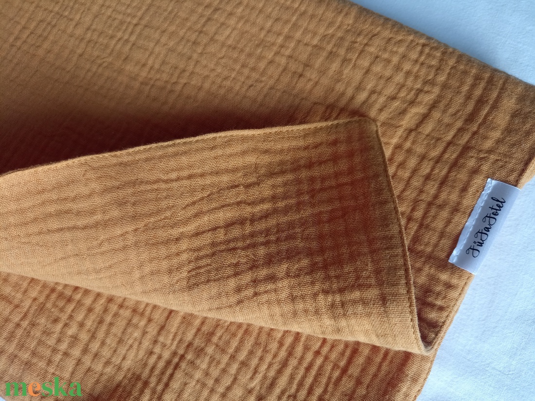 Baba kétrétegű muszlin takaró duplagéz nyári 70x90 cm mustársárga - otthon & életmód - babaszoba, gyerekszoba - babatakaró, gyerek pléd - Meska.hu