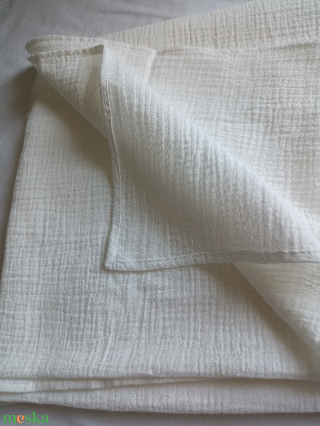 Nyári muszlin kánikula ovistakaró duplagéz gyerektakaró 100x130 cm törtfehér - otthon & életmód - babaszoba, gyerekszoba - babatakaró, gyerek pléd - Meska.hu