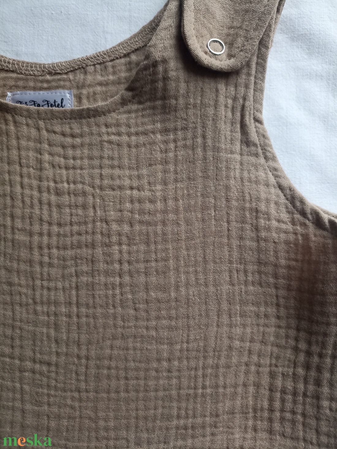 80-86-92-es nyári muszlin tipegő hálózsák duplagéz tejeskávé - ruha & divat - babaruha & gyerekruha - tipegőhálózsák - Meska.hu