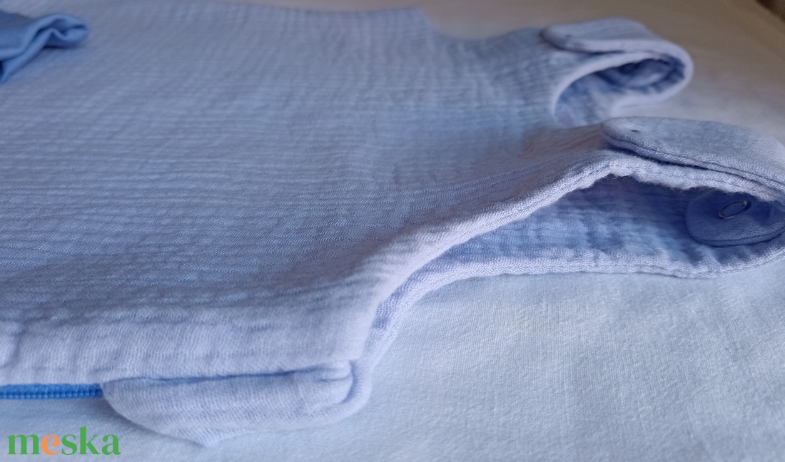 80-86-92-es őszi tipegő hálózsák átmeneti kétrétegű duplagéz 22-25 fokba indigo - ruha & divat - babaruha & gyerekruha - tipegőhálózsák - Meska.hu