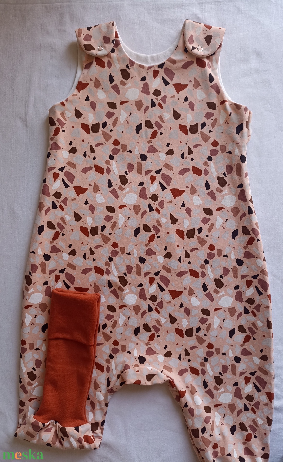 92-98-104-es Őszi tipegő hálózsák kétrétegű pamut ÁTMENETI terrazzo kőmintás - ruha & divat - babaruha & gyerekruha - tipegőhálózsák - Meska.hu