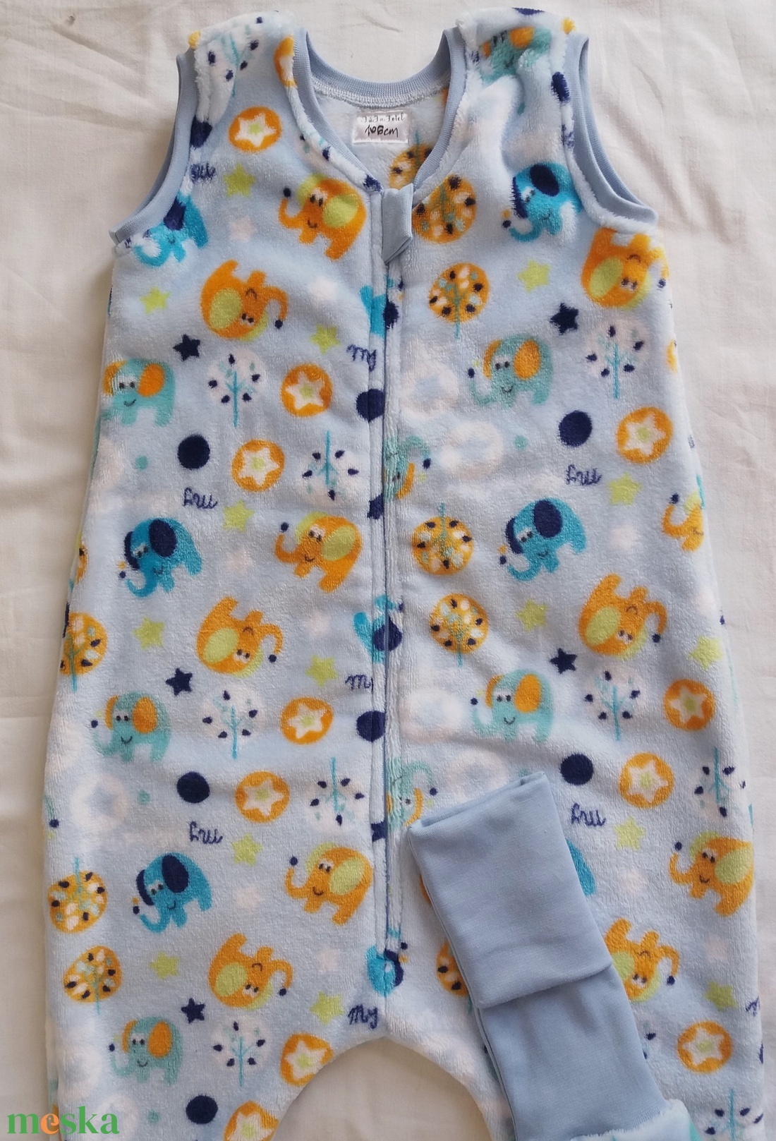 92-98-104-es őszi téli tipegő hálózsák wellsoft elefántos - ruha & divat - babaruha & gyerekruha - tipegőhálózsák - Meska.hu