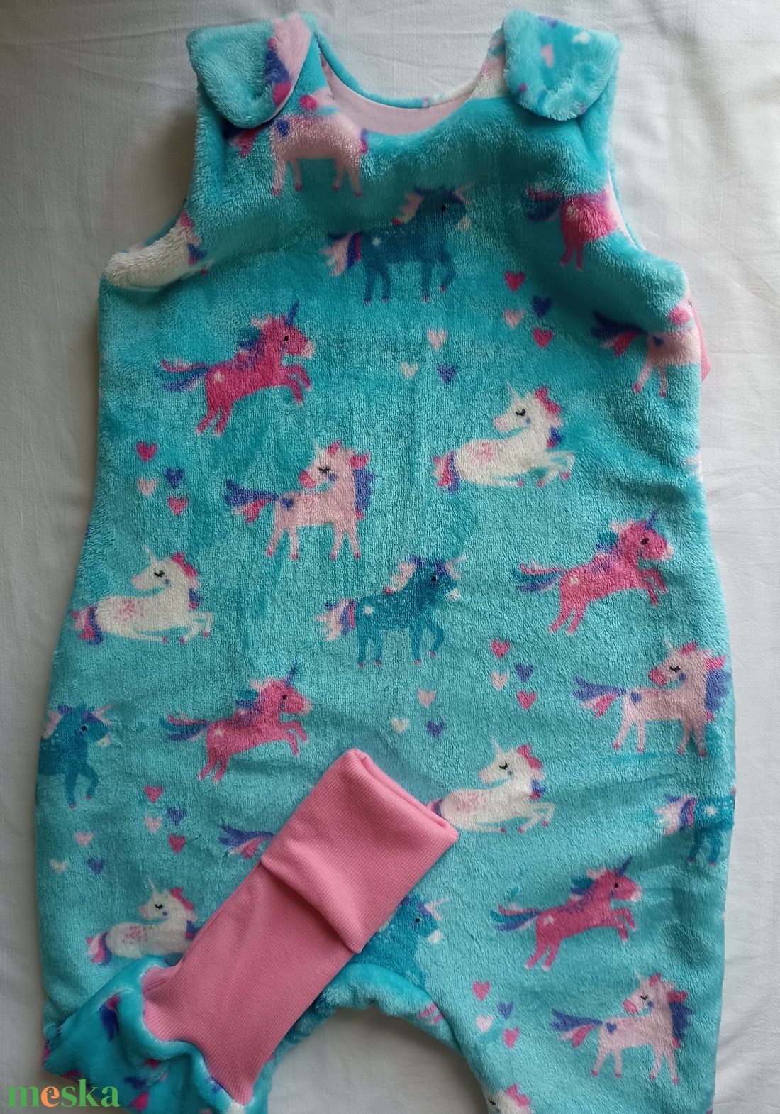 86-92-98-as őszi téli tipegő hálózsák wellsoft + vékony pamut 20-23 fok egyszarvús - baba - mama - babaruházat - tipegőhálózsák - Meska.hu