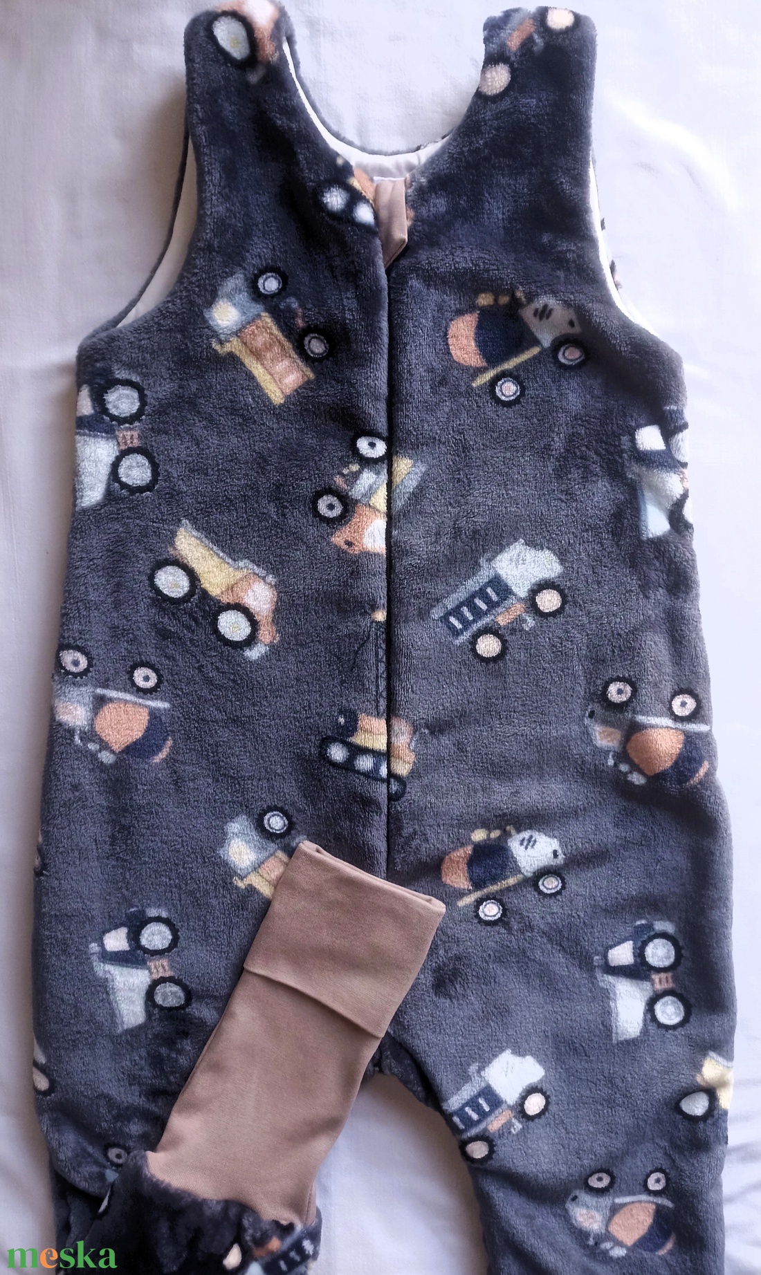 110-116-122-es őszi téli tipegő hálózsák 20-23 fokba wellsoft  szürke markolós - ruha & divat - babaruha & gyerekruha - tipegőhálózsák - Meska.hu