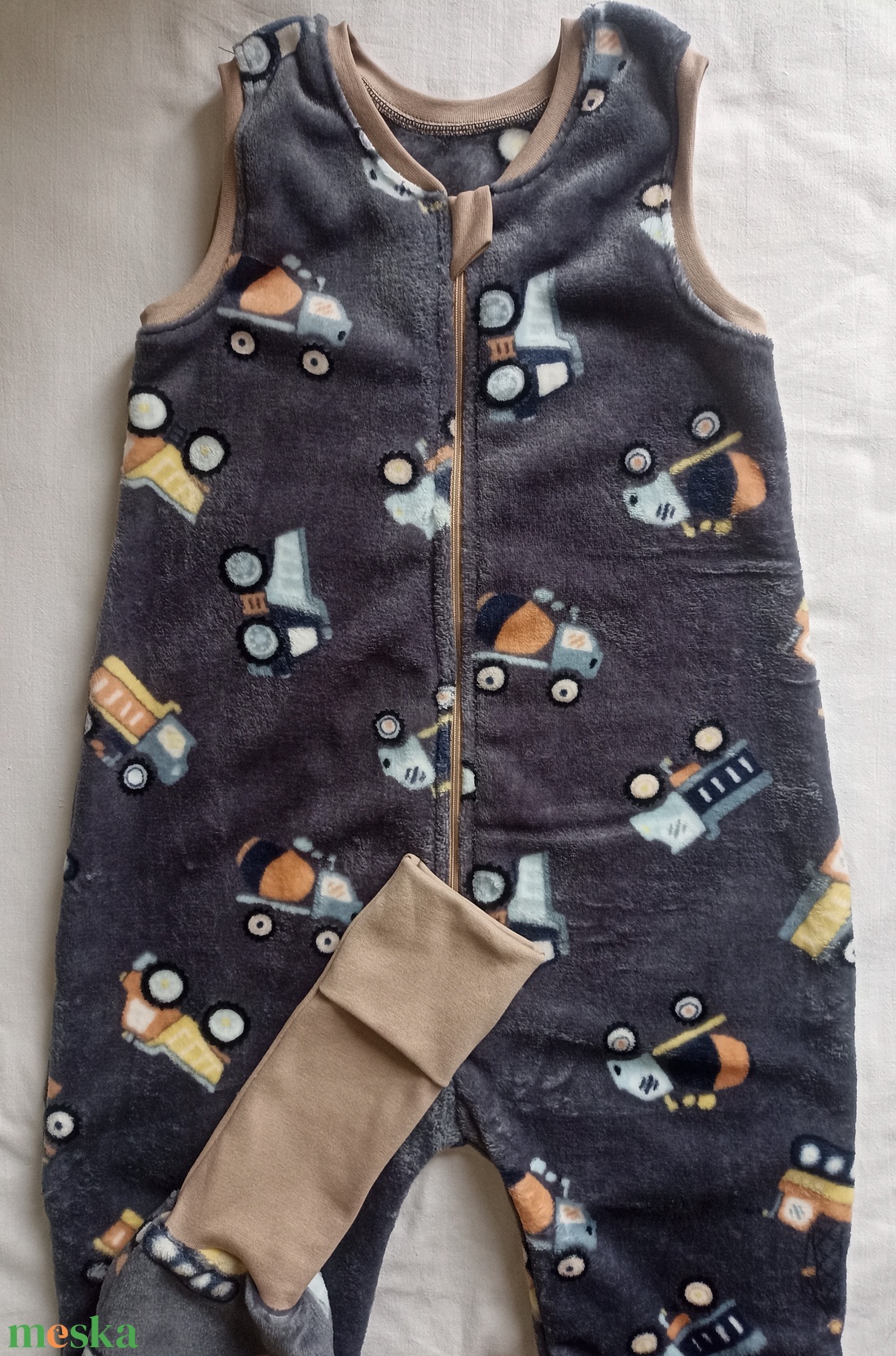 110-116-122-es őszi téli tipegő hálózsák 20-23 fokba wellsoft  szürke markolós - ruha & divat - babaruha & gyerekruha - tipegőhálózsák - Meska.hu