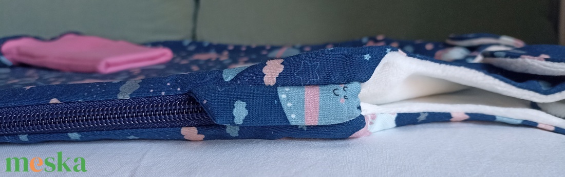 68-74-80-as őszi téli tipegő hálózsák 21-23 fokba pamut cicás felhős - ruha & divat - babaruha & gyerekruha - tipegőhálózsák - Meska.hu