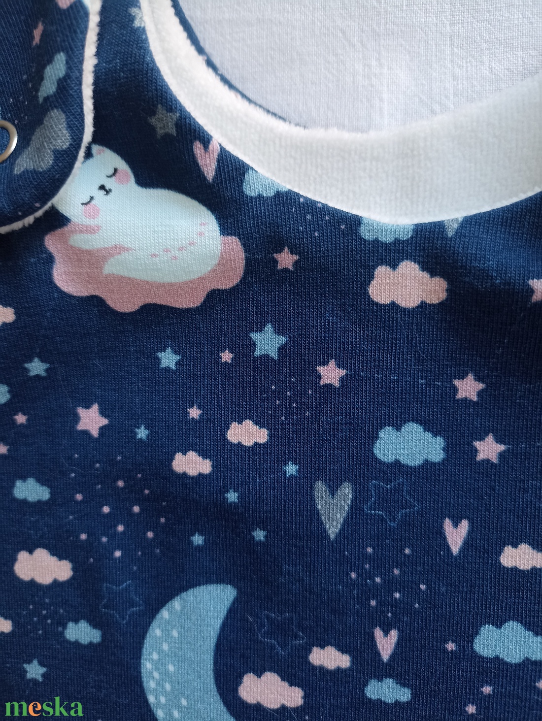 68-74-80-as őszi téli tipegő hálózsák 21-23 fokba pamut cicás felhős - ruha & divat - babaruha & gyerekruha - tipegőhálózsák - Meska.hu