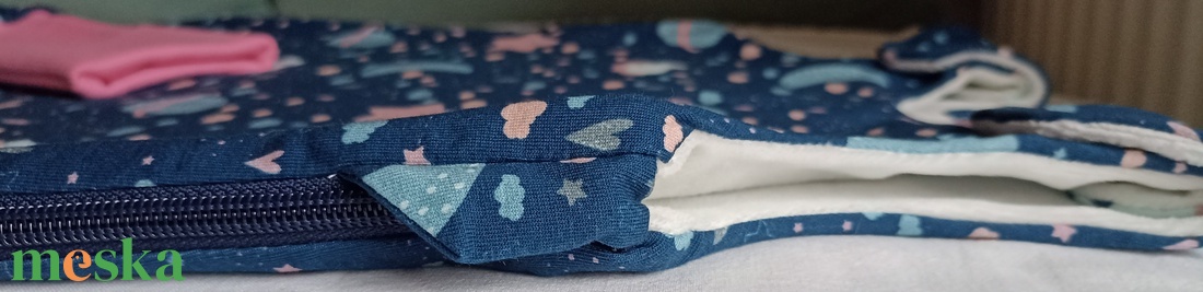 80-86-92-es őszi téli tipegő hálózsák 21-23 fokba átmeneti pamut cicás felhős - ruha & divat - babaruha & gyerekruha - tipegőhálózsák - Meska.hu