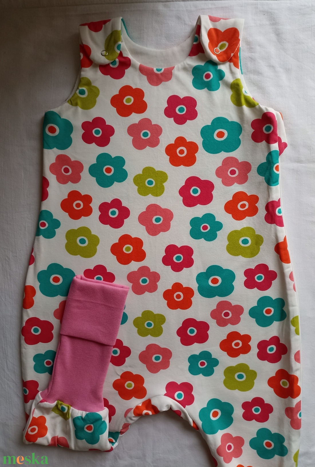 86-92-98-as Őszi téli tipegő hálózsák átmenti pamut 21-23 fokba szines virágos - ruha & divat - gyerekruha - Meska.hu