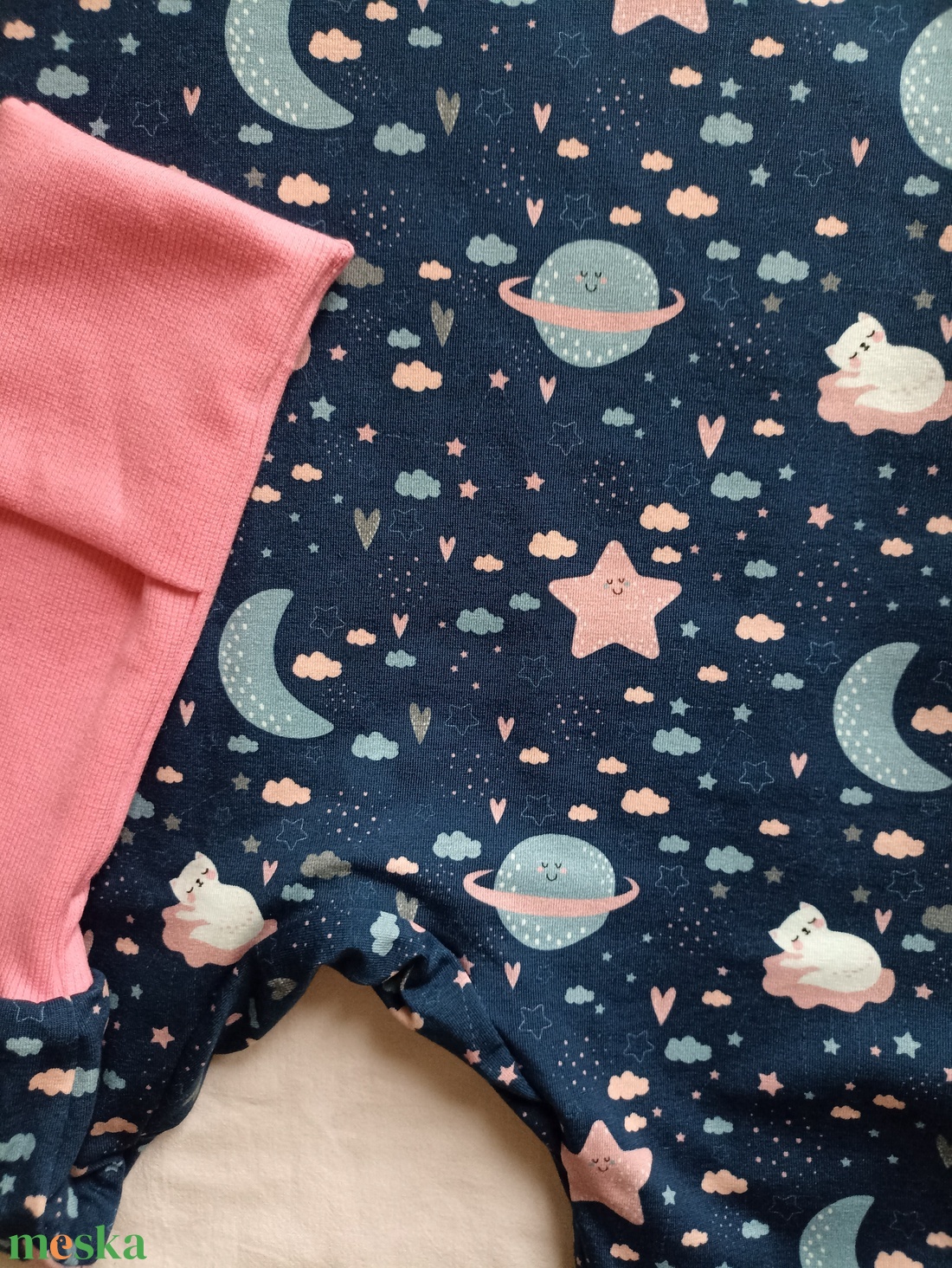 92-98-104-es őszi téli tipegő hálózsák kétrétegű pamut 21-23 fokba cicás felhős - ruha & divat - babaruha & gyerekruha - tipegőhálózsák - Meska.hu