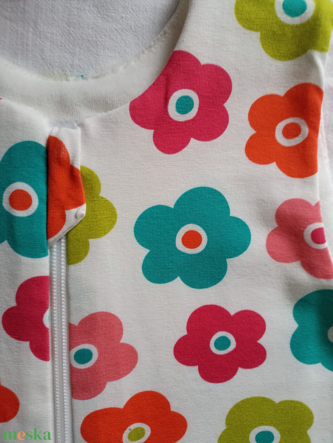 110-116-122-es Őszi téli tipegő hálózsák pamut ÁTMENETI 21-23 fokba színes virágos - ruha & divat - babaruha & gyerekruha - tipegőhálózsák - Meska.hu