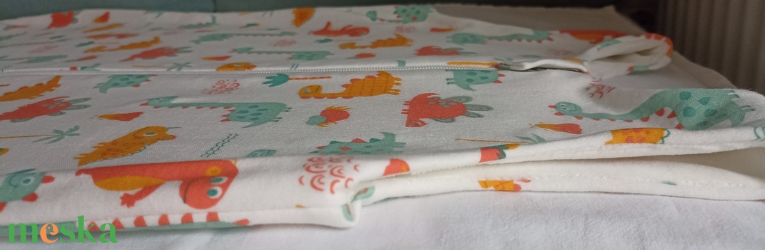 110-116-122-es Őszi téli tipegő hálózsák átmeneti pamut 21-23 fokba nari-menta dínós - ruha & divat - gyerekruha - Meska.hu