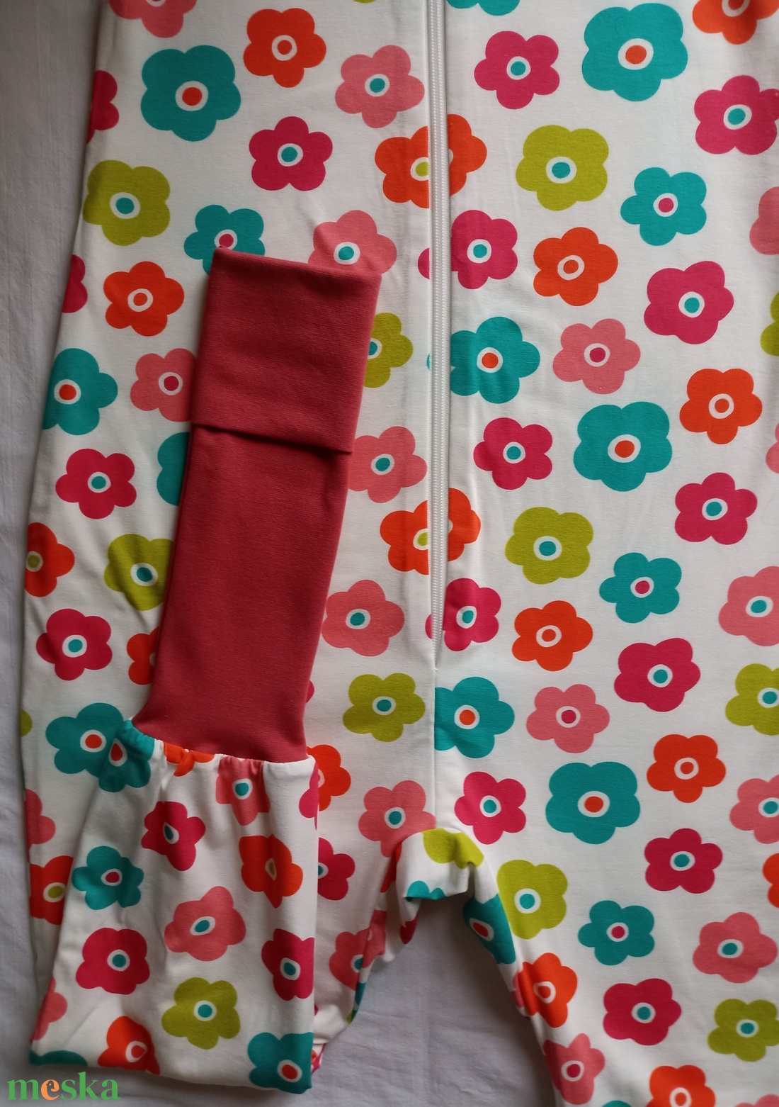 122-128-134-es őszi téli tipegő hálózsák átmeneti pamut színes virágos - ruha & divat - babaruha & gyerekruha - tipegőhálózsák - Meska.hu