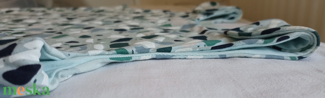 122-128-134-es tipegő hálózsák vékony pamut MELEG SZOBÁBA menta terrazzo - ruha & divat - babaruha & gyerekruha - tipegőhálózsák - Meska.hu