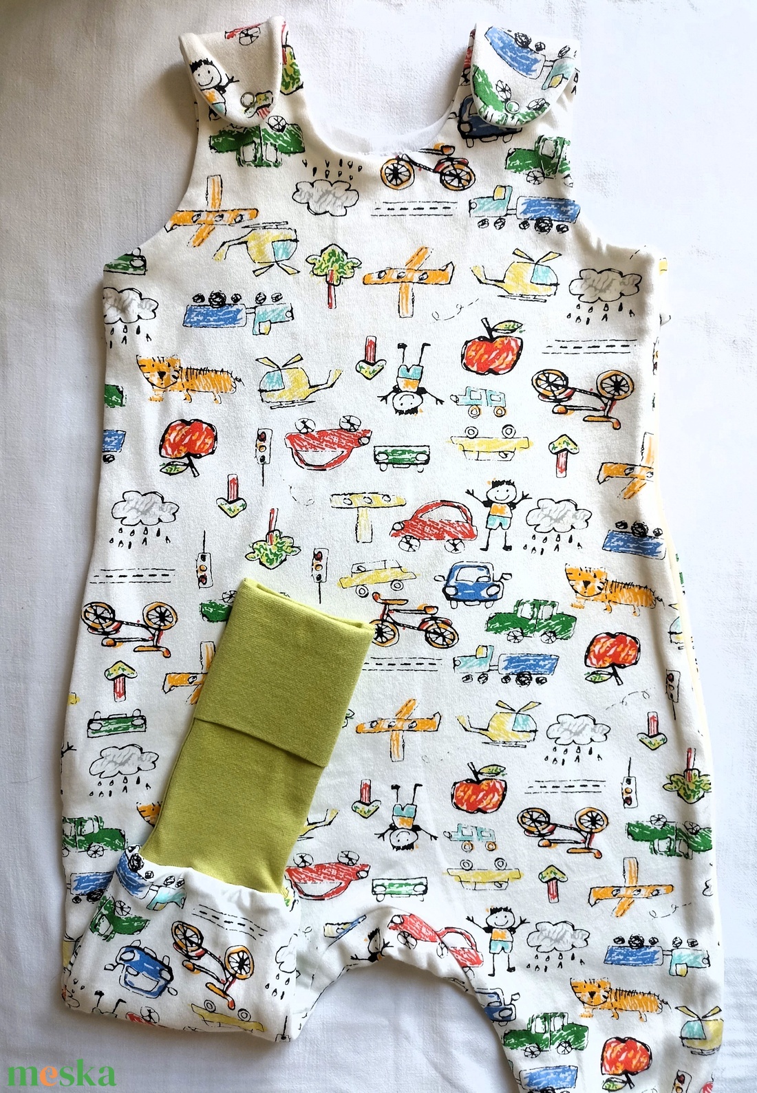 92-98-104-es Átmeneti őszi tipegő hálózsák pamut gyerekrajzos - ruha & divat - babaruha & gyerekruha - tipegőhálózsák - Meska.hu