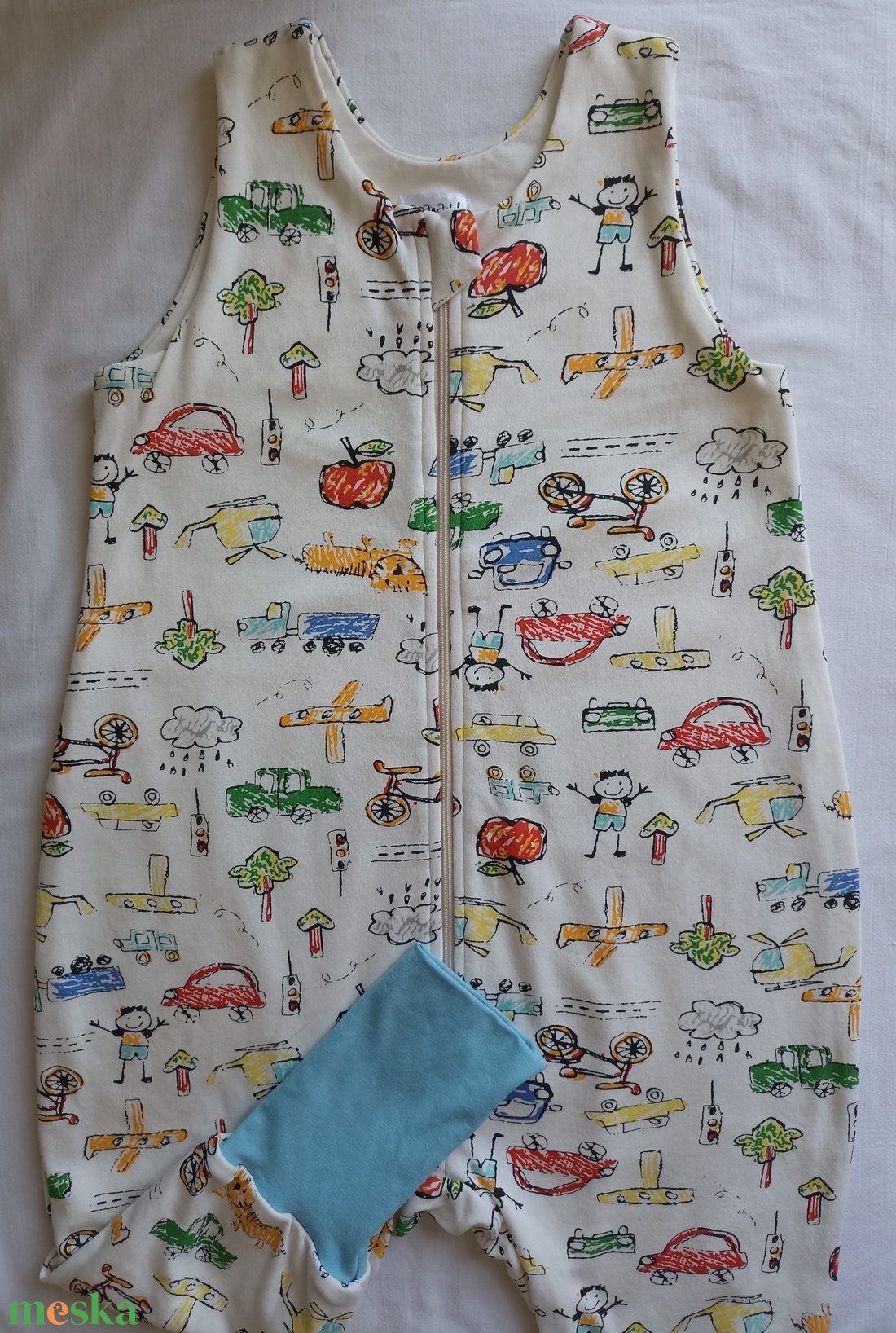 98-104-110-es Őszi téli tipegő hálózsák átmeneti pamut gyerekrajzos - ruha & divat - babaruha & gyerekruha - tipegőhálózsák - Meska.hu