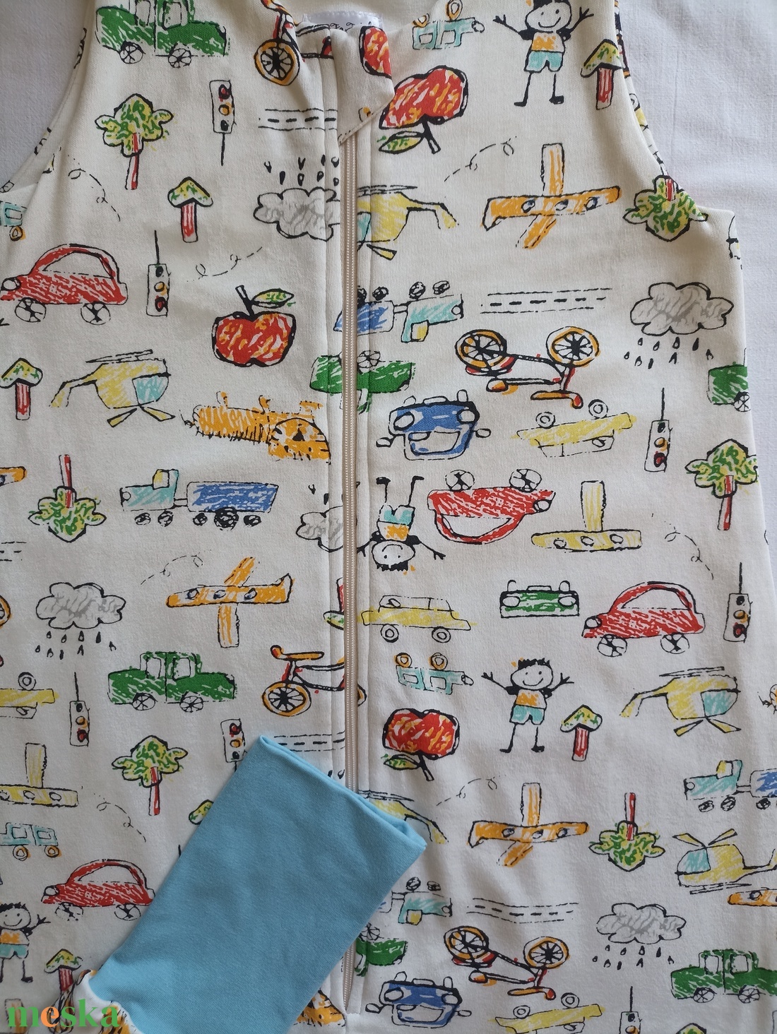 98-104-110-es Őszi téli tipegő hálózsák átmeneti pamut gyerekrajzos - ruha & divat - babaruha & gyerekruha - tipegőhálózsák - Meska.hu