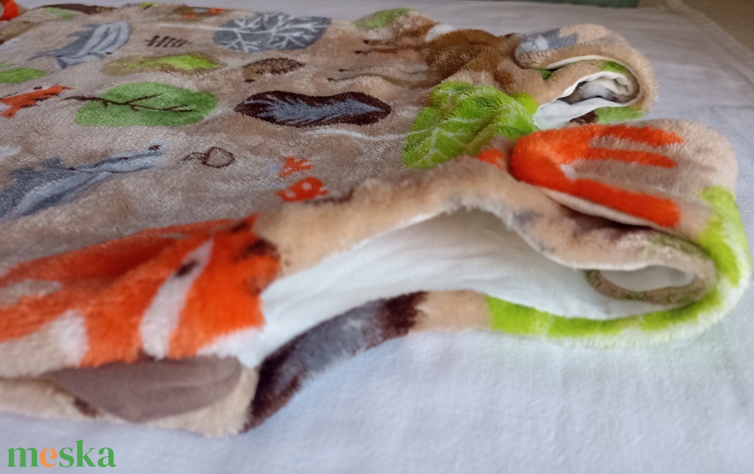 80-86-92-es őszi téli tipegő hálózsák wellsoft + pamut drapp erdős - ruha & divat - babaruha & gyerekruha - tipegőhálózsák - Meska.hu