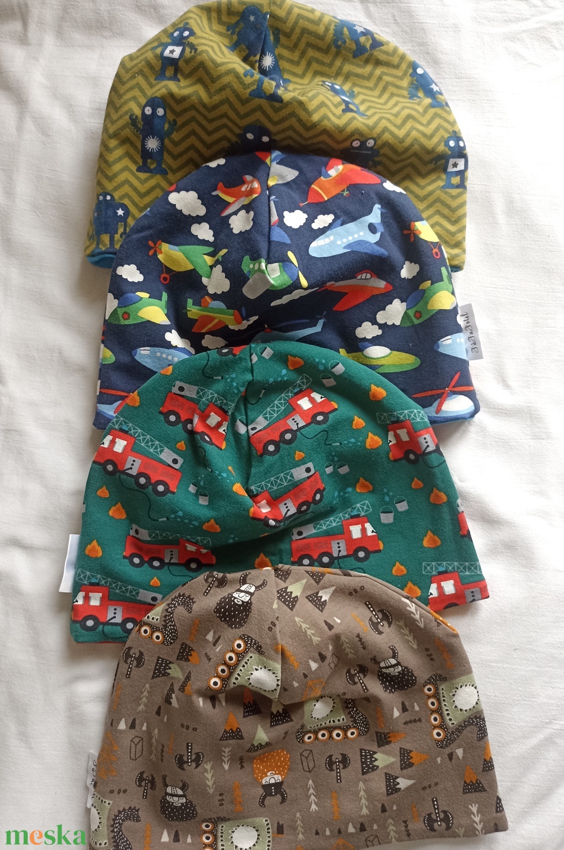 134-140 -146-152-158 Őszi kifordítható pamutsapka-sál szett 52 cm ökotexes anyag - ruha & divat - sál, sapka, kendő - sapka & sál szett - Meska.hu