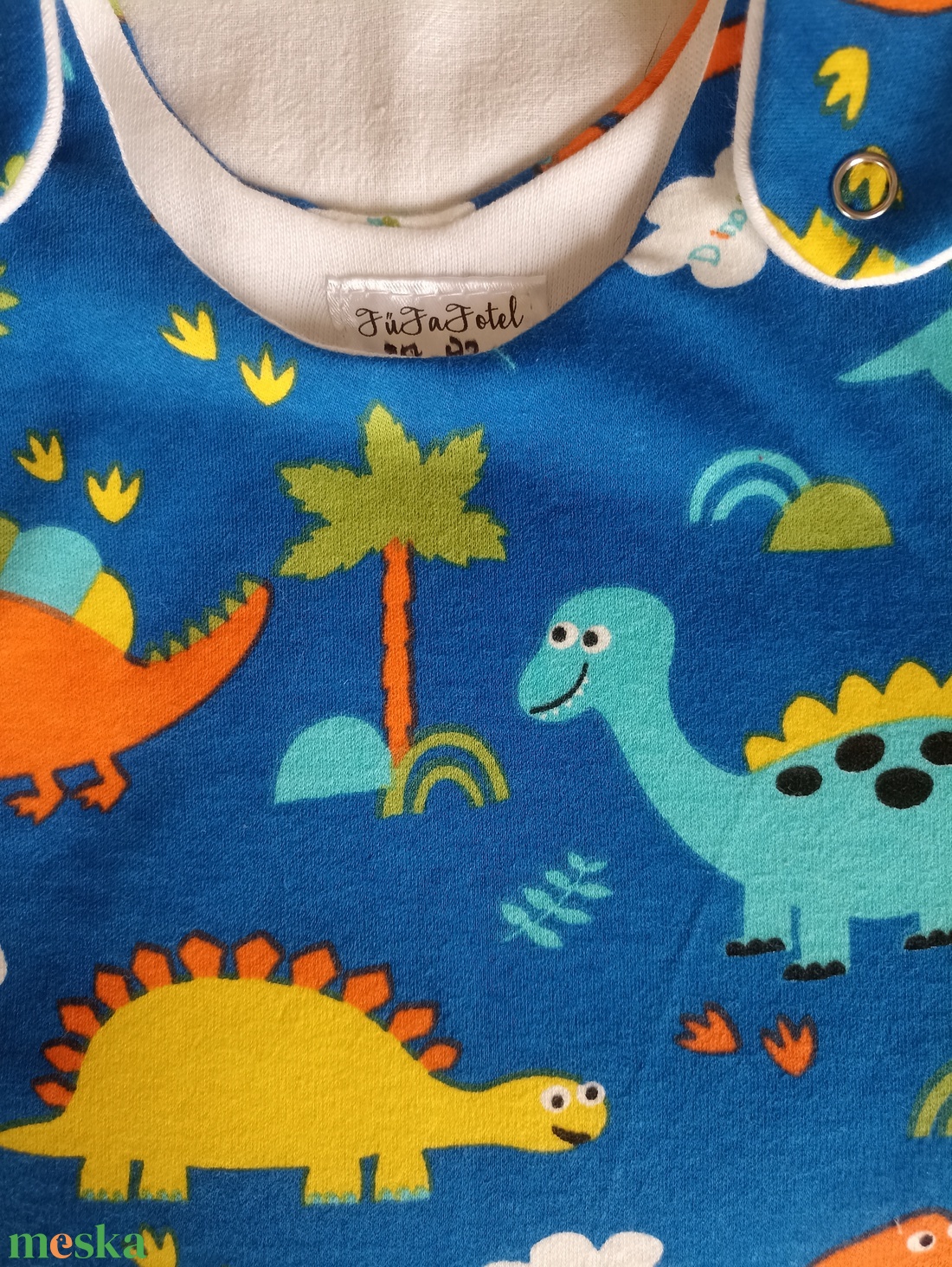  62-68-74-es Őszi tipegő hálózsák 22-24 fokba kék dínós - ruha & divat - babaruha & gyerekruha - tipegőhálózsák - Meska.hu